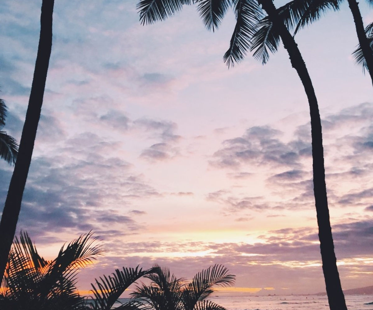 Hawaiian sunset over the ocean